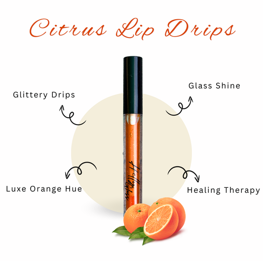 Organic Citrus Lip Oil Glittery Drips
